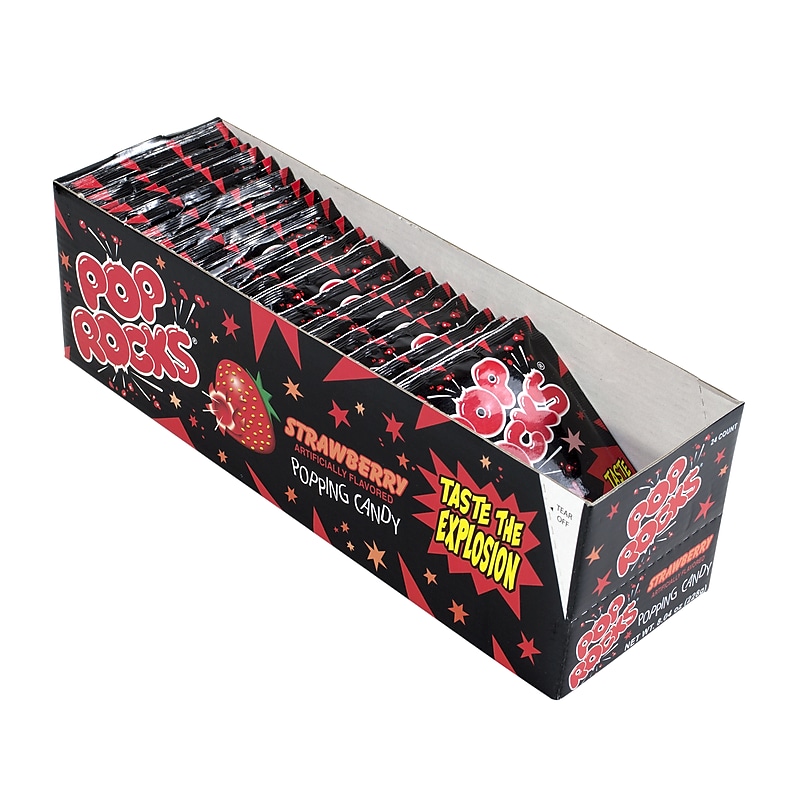Pop Rocks Strawberry Hard Candy, 0.33 oz., 24 Pieces (209-00231) image 1
