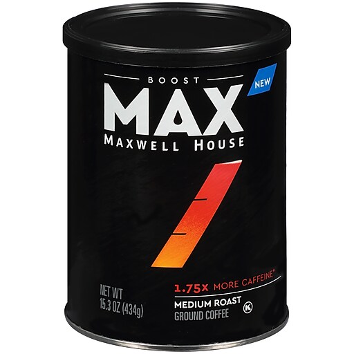 Maxwell House Max Boost 1 75x More Caffeine Medium Roast Ground Coffee 13 5 Oz Canister Gen07552 At Staples