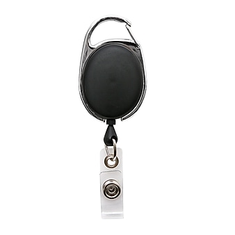Sicurix Quick Clip ID Badge Reel, Oval, Black (BAU68754)