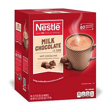 Nestle Milk Chocolate Hot Cocoa, 0.71 oz., 60/Box (NES26791)