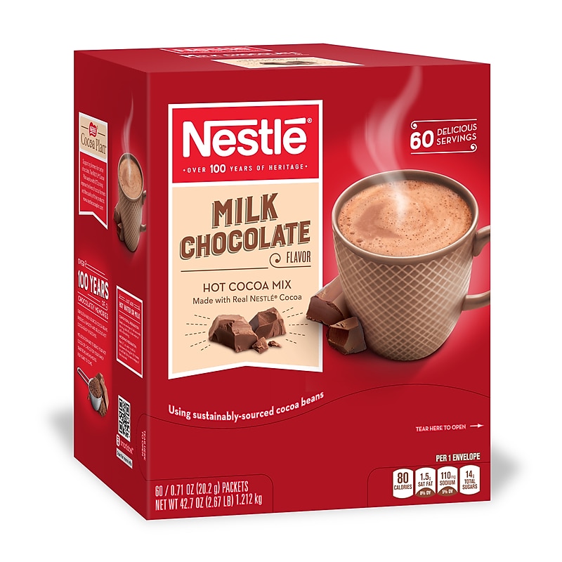 Nestle Milk Chocolate Hot Cocoa, 0.71 oz., 60/Box (NES26791) image 1