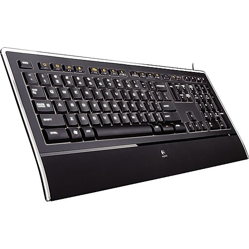 Logitech K740 Wired Fullsize Illuminated Slim Keyboard, Black (920