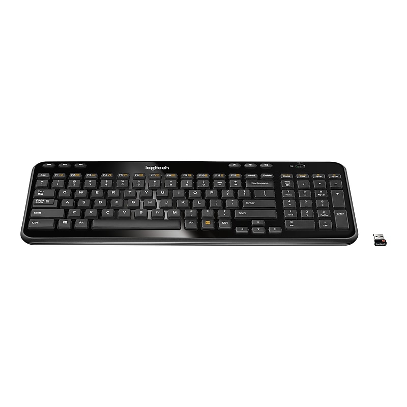Logitech K360 Wireless Keyboard, Glossy Black (920-004088) image 1