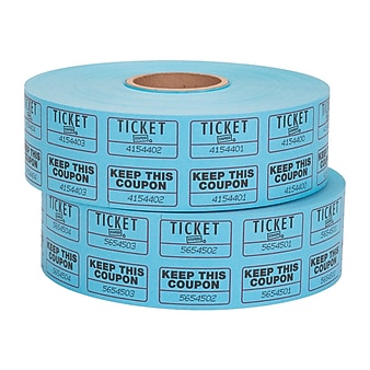 Staples Double Ticket Roll, 2000/Roll, 2 Rolls/Pack (19164)
