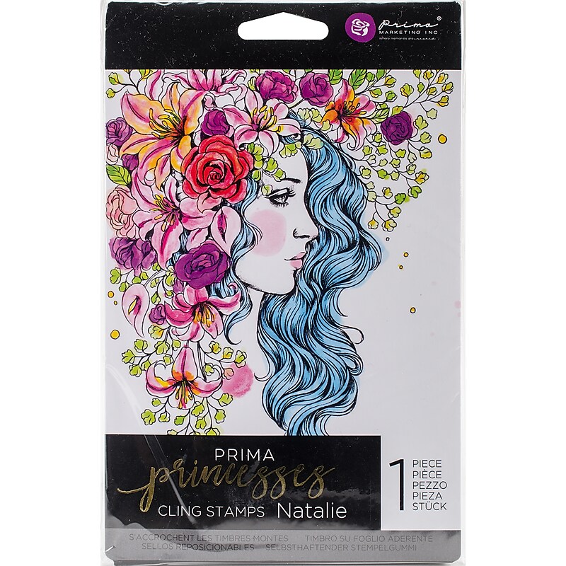 Prima Marketing Princesses Cling Stamp, Natalie, 5" x 7" (590925) image 1