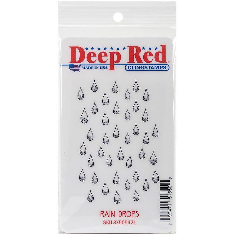 Deep Red Rain Drops Cling Stamp, 2" x 3" (3X505421) image 1