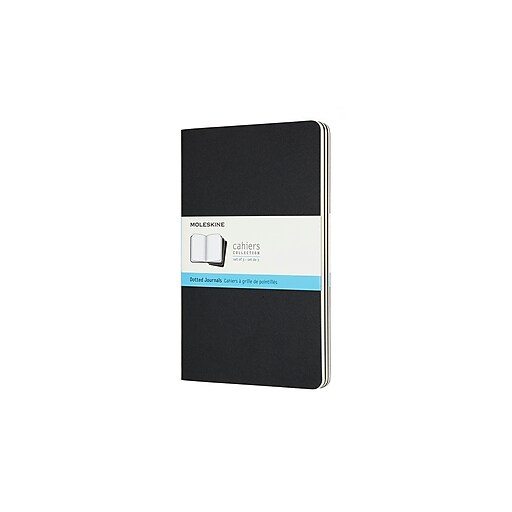 Moleskine Cahier Journal, 5" x 8.25", Dotted Ruled, Black, 80 Pages, 3/Pack (719213) Staples