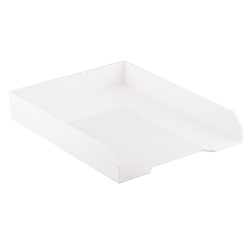 Sold Individually Letter File Organizer Tray White JAM PAPER Stackable Paper Trays Desktop Document