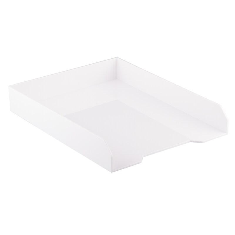 JAM Paper® Stackable Paper Trays, White, Desktop Document, Letter & File Organizer Tray, Sold Individually (344WH) image 1