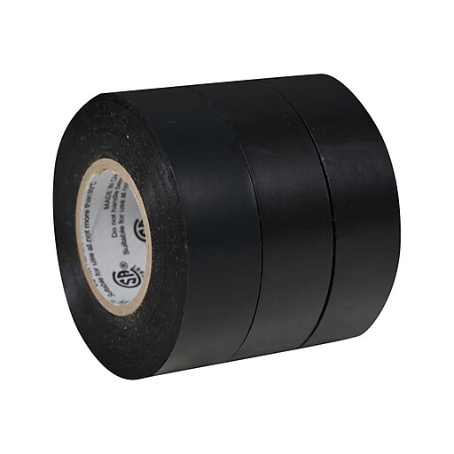 Duck Professional Electrical Tape, 0.75" x 16.67yds, Black, 3/Pack