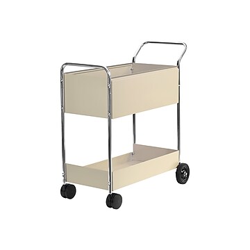 Fellowes Economy Office Cart – Light-Duty Mobile File Cart With 125 Lb Capacity, 2 Shelves & Smooth-Rolling Wheels
