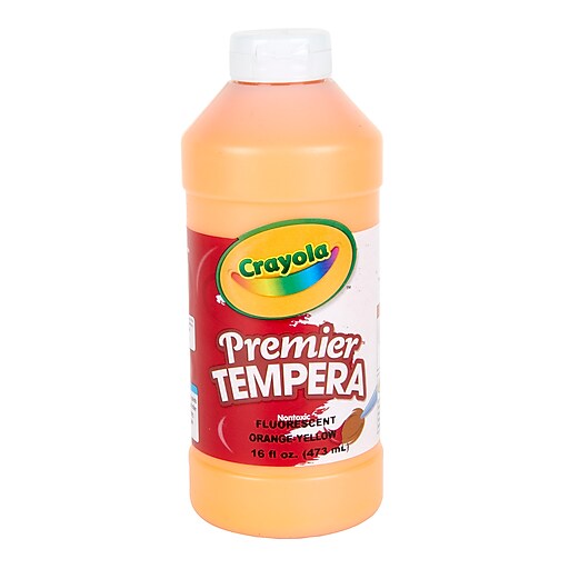 Crayola Premier Fluorescent Tempera Paint, Orange-Yellow, 16oz (54-1116