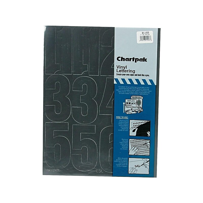 Chartpak 4" Numbers, Black (01193) image 1