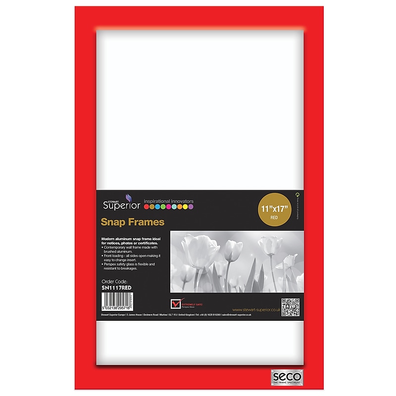 Seco Snap Frame, 11" x 17", Red (SN1117) image 1