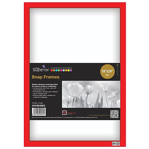 Seco Snap Frame 18" x 24", Red (SN1824) Staples