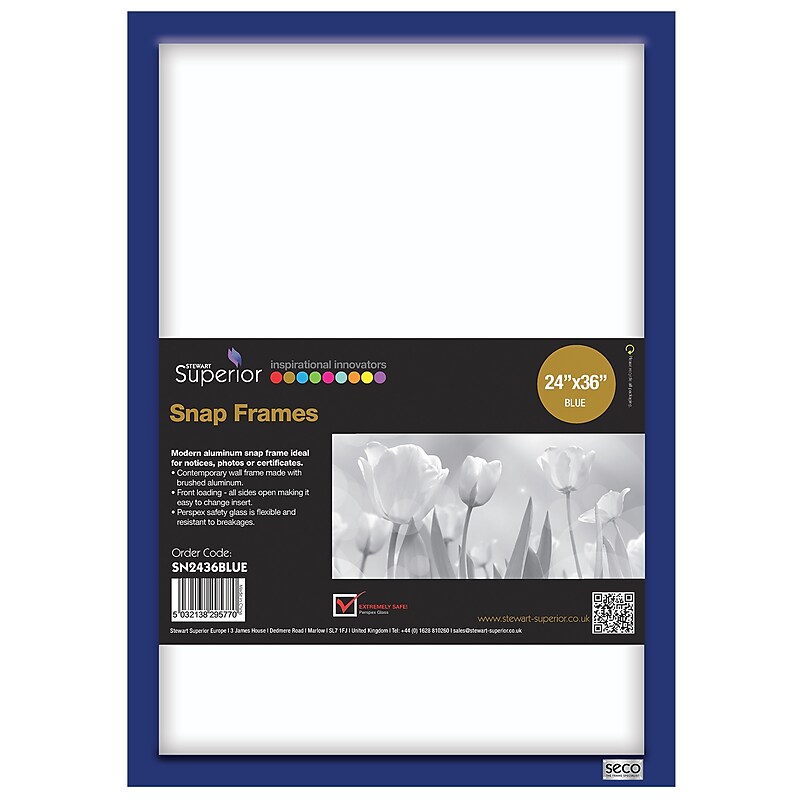 Seco 24" x 36" Aluminum Poster Frame, Blue (SN2436BLUE) image 1