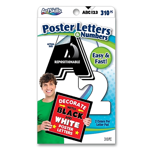 Artskills Poster and Bulletin Board Lettering, Quick Letters, Black