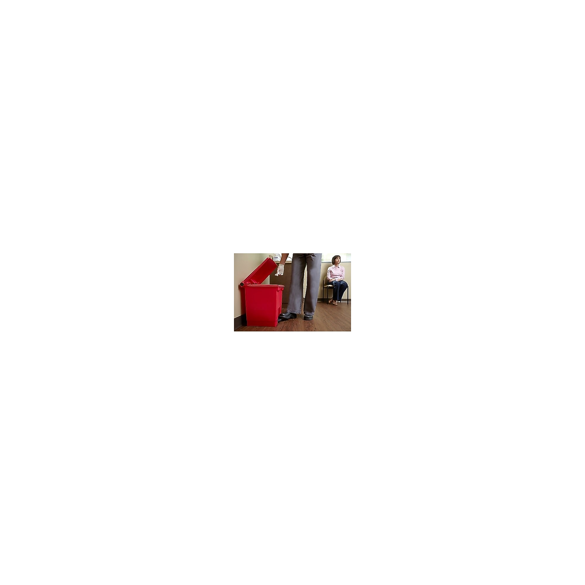 Rubbermaid Resin Trash Can with Lid, Red, 8 gal. (FG614300RED) Sansujyuku sansujyuku.com