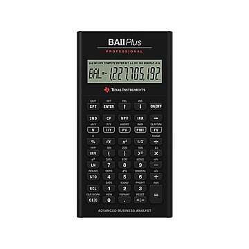 Texas Instruments BA II PLUS 10-Digit Financial Calculator, Black
