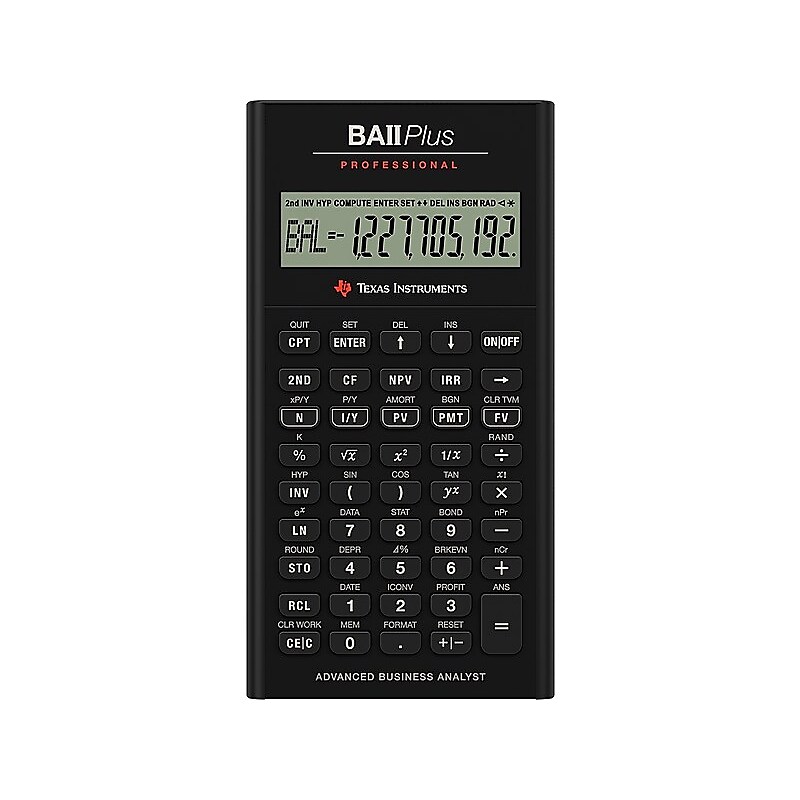 Texas Instruments Professional BA II PRO 10 Digit Financial Calculator image 1