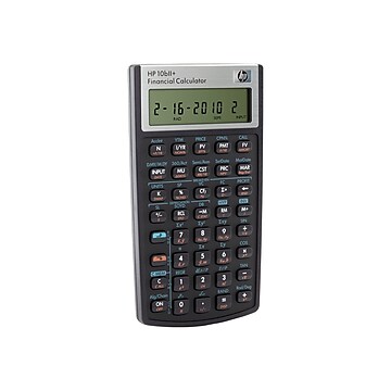 HP 10bII+ 12-Digit Battery Powered Financial Calculator, Black (HP10B#INT)