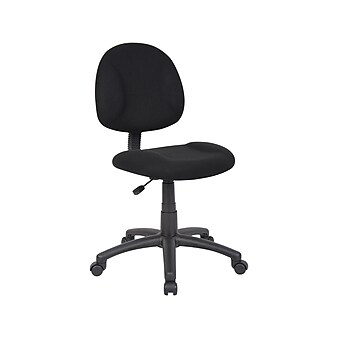 Boss Armless Ergonomic Fabric Swivel Task Chair, Black (B315-BK)