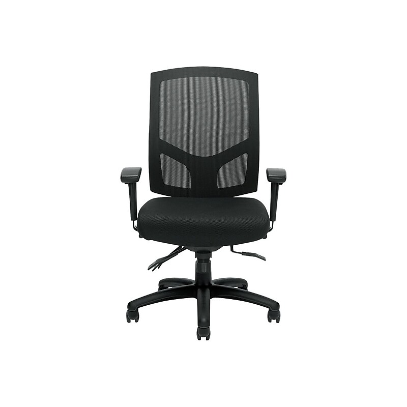 Offices to Go Fabric Task Chair, Mesh Black and Patterned Black (OTG11769B) image 1
