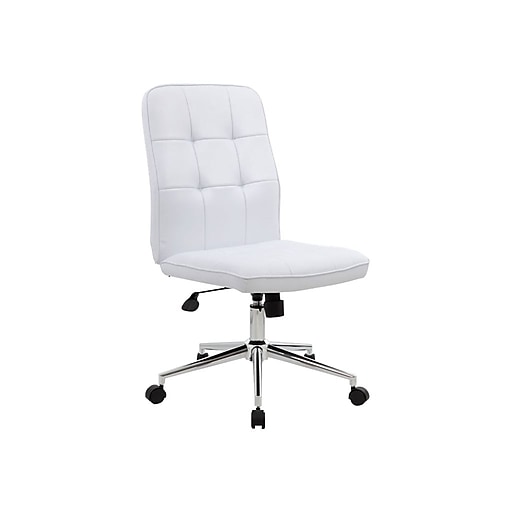 Boss Millennial Modern Faux Leather, Faux Leather Desk Chair White