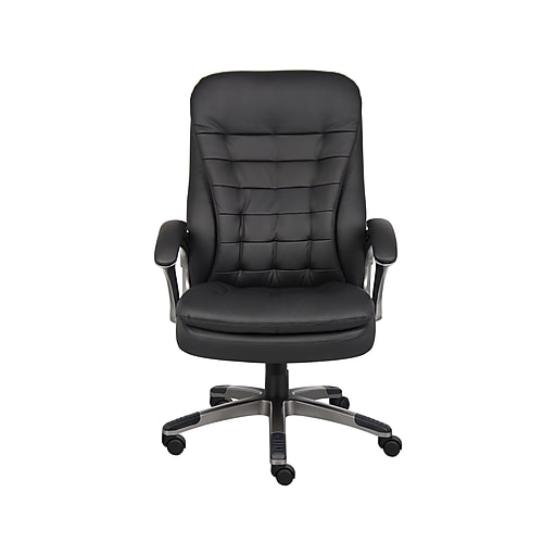 Boss Faux Leather Executive Chair, Black (B9331) Staples
