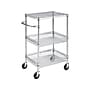 Honey-Can-Do 3-Shelf Metal Mobile Utility Cart with Lockable Wheels, Chrome (CRT-01451)~#|#~sp35505967_sc7