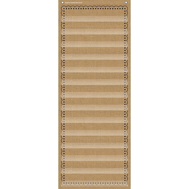 Teacher Created Resources 14-Pocket Chart, 34" x 13", Burlap (TCR20838) image 1
