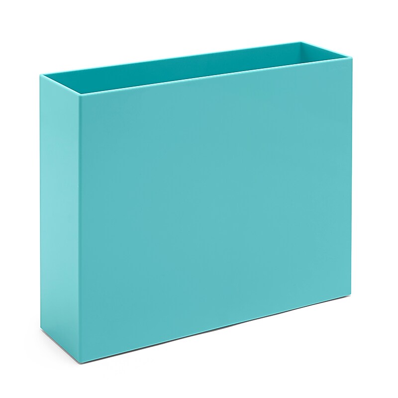 Poppin ABS Plastic File Box, Aqua, 4 Count (101274-MC) image 1