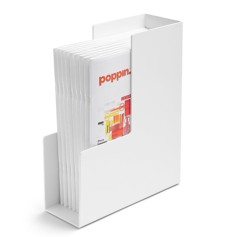 Poppin Magazine File, White, 4 Pack (101281-MC) image 1