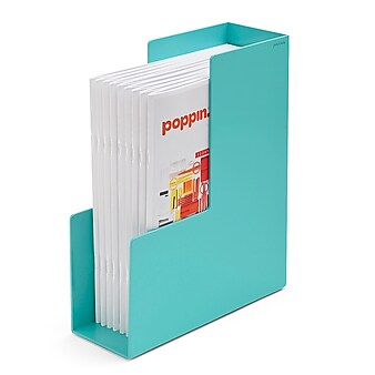 Poppin Magazine File, Aqua, 4 Pack (101283-MC)