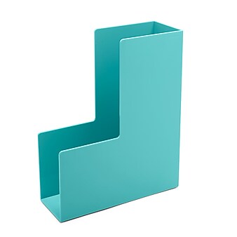 Poppin Magazine File, Aqua, 4 Pack (101283-MC)