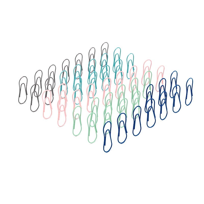 Poppin Modern Paper Clips, .31" x 1.5", Assorted, 50/Pack (105922-MC) image 1