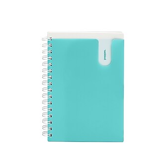 Poppin Pocket 1 Subject, Spiral, 6" x 8.5", 80 College Rule Sheets, Aqua, 24 Count, (101351-MC)