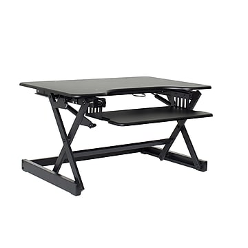 Rocelco 32" Ergonomic Adjustable Desk Riser, Black (R EADRB2)
