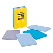 Post-it® Super Sticky Notes, 4" x 6", New York Collection, Lined, 90 Sheets/Pad, 5 Pads/Pack (660-5SSNY)