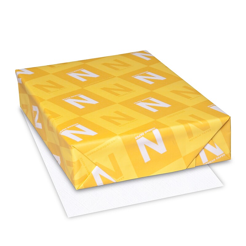 Neenah Paper Astrobrights 135 lb. Cover Paper, 8.5" x 11", Yellow/White Dupex, 1500 Sheets/Case (45305A) image 1