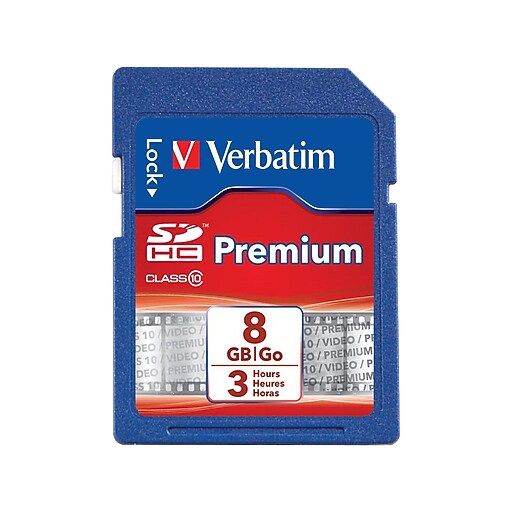 Verbatim Premium 8GB SDHC Memory Card, Class 10, UHS-I (VTM96318
