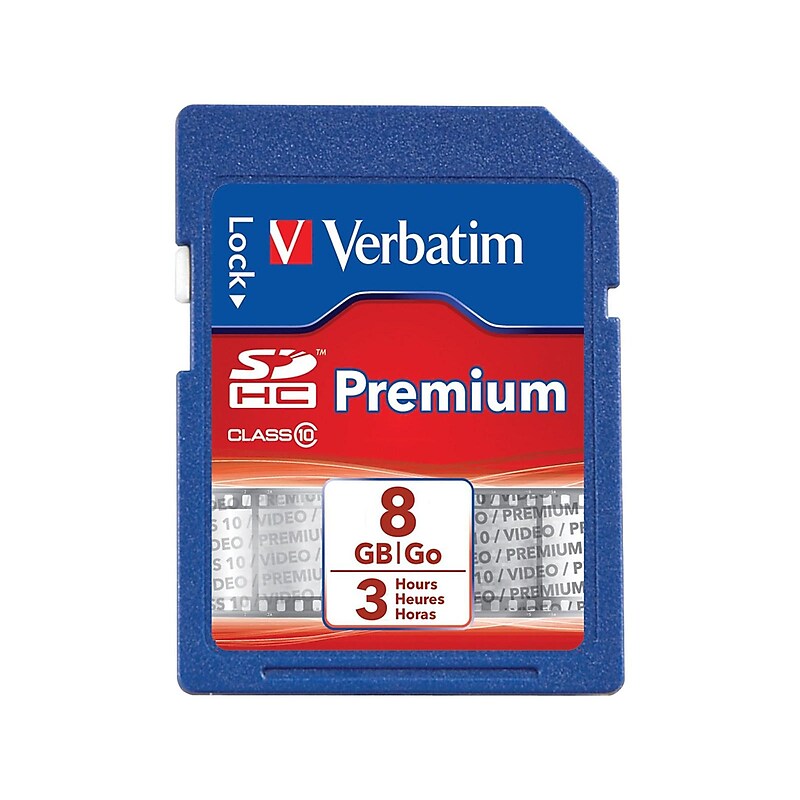 Verbatim Premium 8GB SDHC Memory Card, Class 10, UHS-I (VTM96318) image 1