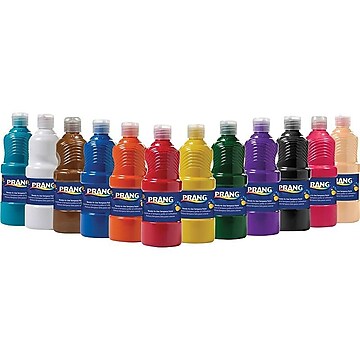 Prang Ready-To-Use Tempera Paint, Assorted, 16 oz., 12/Carton (21696)