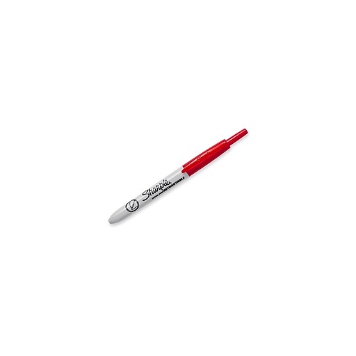 Sharpie® Retractable Permanent Marker, Ultra Fine Point, Red, 12/pk