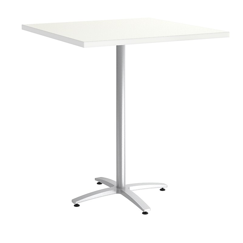 Union & Scale™ Multipurpose 36" Square Silver Mesh Laminate Bistro Height Silver Base Table (54834) image 1
