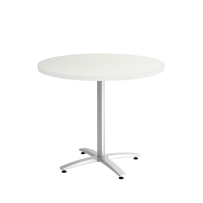 Union & Scale™  Multipurpose 36" Round Silver Mesh Laminate Seated Height Silver Base Table (54785) image 1