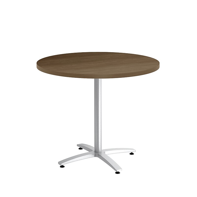 Union & Scale™  Multipurpose 36" Round Pinnacle Laminate Seated Height Silver Base Table (54793) image 1