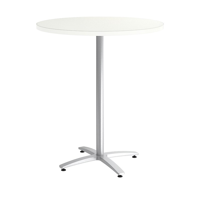 Union & Scale™ Multipurpose 36" Round Silver Mesh Laminate Bistro Height Silver Base Table (54795) image 1