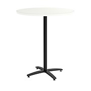 Union & Scale™ Workplace2.0™ Multipurpose 36" Round Silver Mesh Laminate Bistro Height Black Base Table (54796)
