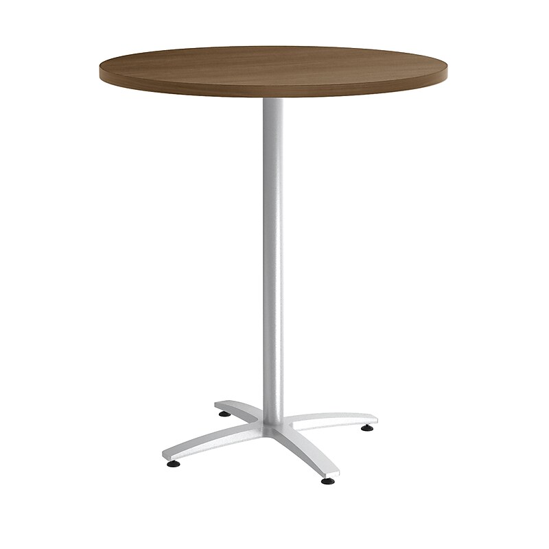 Union & Scale™ Multipurpose 36" Round Pinnacle Laminate Bistro Height Silver Base Table (54803) image 1